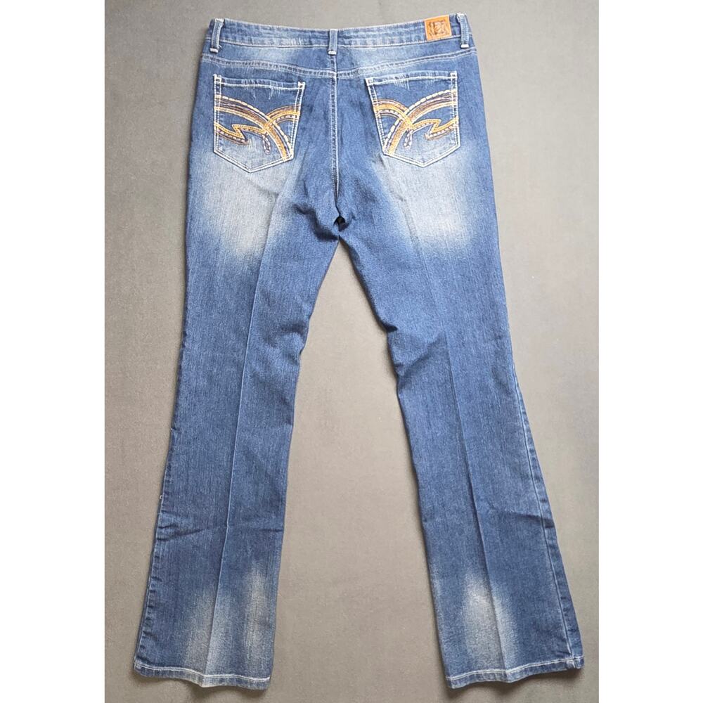 Y2K LEI Felecia Lowrise Bootcut Jeans Juniors Size 13 (Fits 32x31) Distressed - Picture 5 of 9